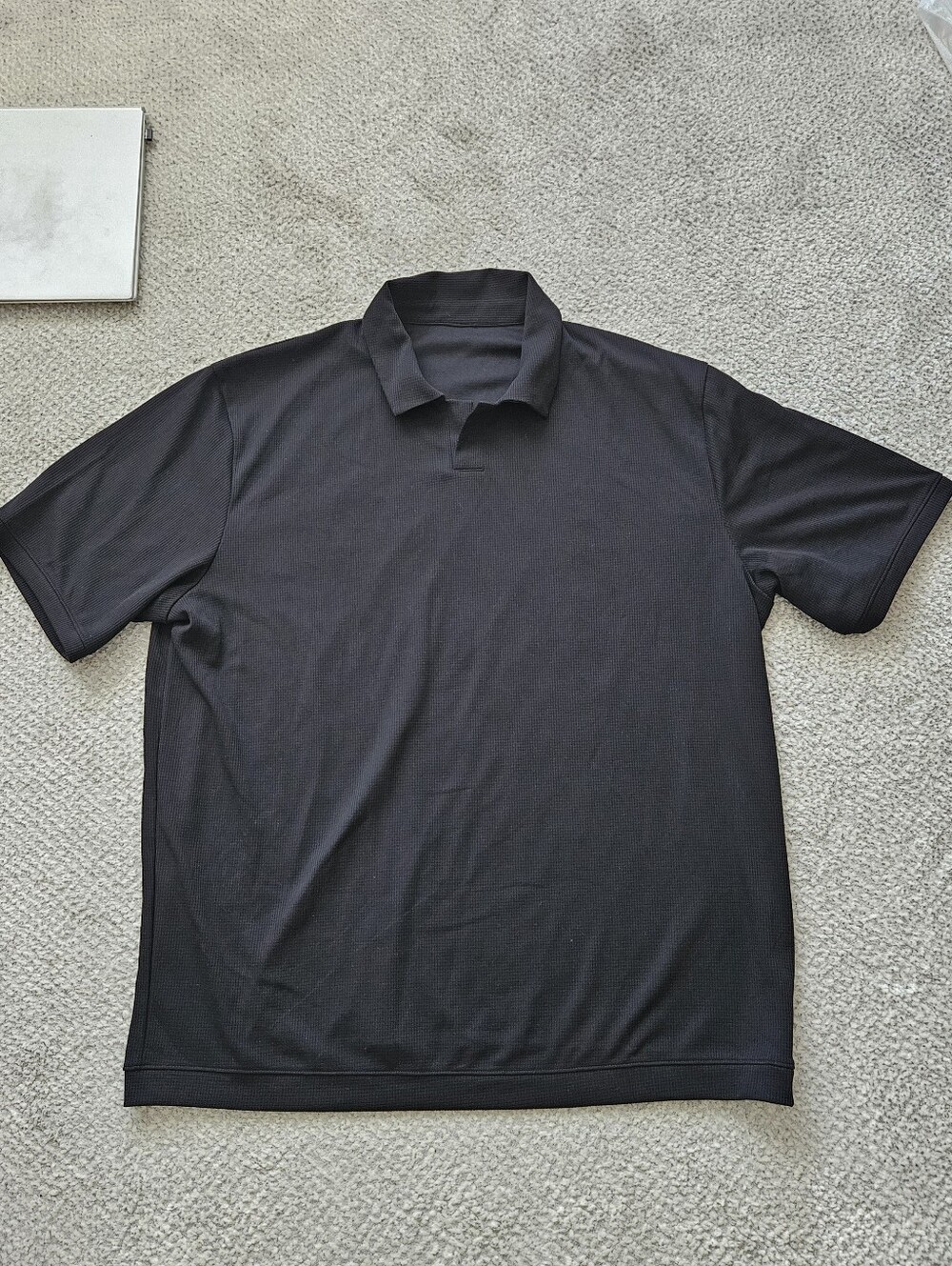 LULULEMON Men's Black Mesh Tennis Polo